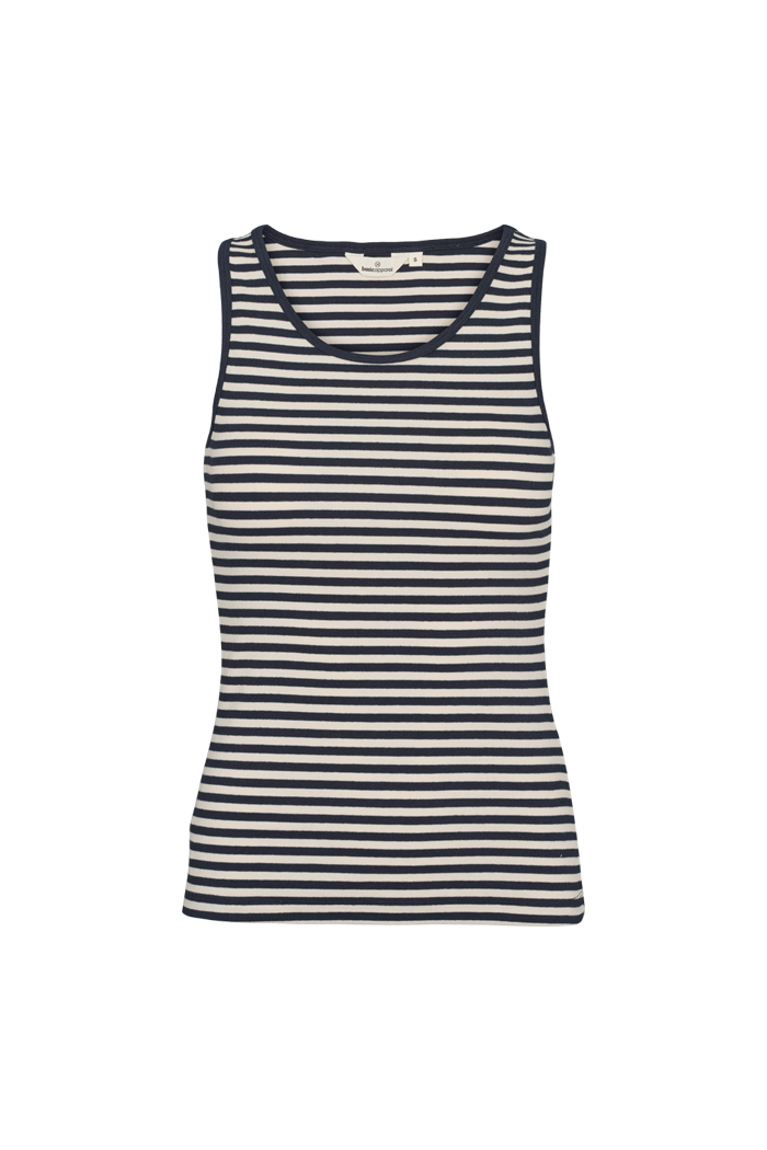 Basic Apparel Ludmilla Tank Toppe 500 Birch/Navy